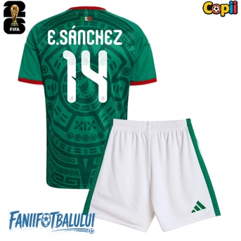 Mexic Erick Sanchez #14 Echipament de Fotbal Replică Mondial 2026 Copii Acasa (+ Șorturi)